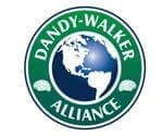 The Dandy-Walker Alliance logo features a globe within a green circle, with text around the perimeter.