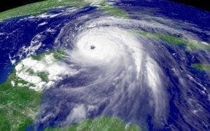 Hurricane over the Earth's surface.