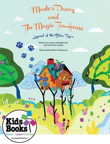 Book cover for Master Davey and The Magic Tea House, Legend of the Blue Tiger.