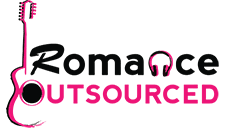Romance Outsourced logo with guitar and headphones