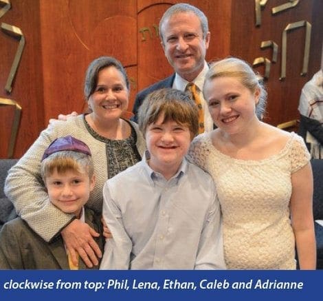 Clockwise from top Phil, Lena, Ethan, Caleb and Adrianne at Ethan's Bar Mitzvah