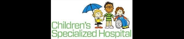 Children's Specialized Hospital logo with cartoon children.