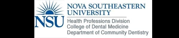 Nova Southeastern University Health Professions Division College of Dental Medicine Department of Community Dentistry logo.