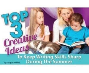 Top 3 Creative Ideas" text overlay with a woman and two children with a guinea pig.
