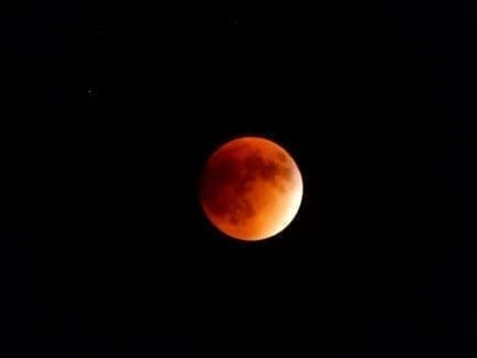 The moon during a lunar eclipse on September 27, 2015.