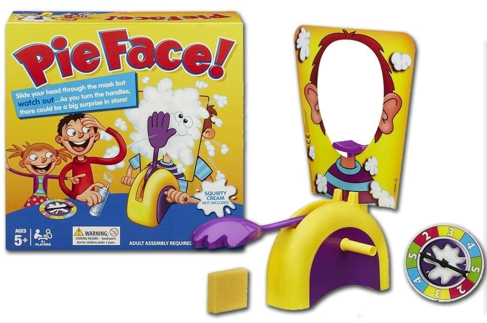Pie Face game box and components.