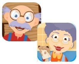 Grandma and Grandpa cartoon characters.