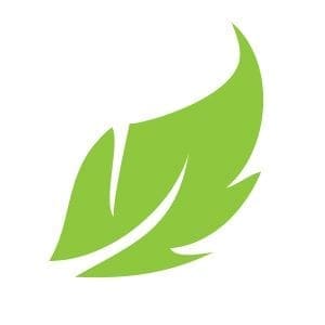 Green leaf logo symbolizing nature and health.