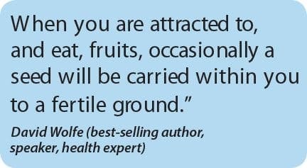 Quote about fruits and fertile ground attributed to David Wolfe.