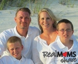 Amy Richardson and her family on a beach.