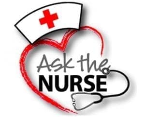 Ask the Nurse logo with a heart and stethoscope.