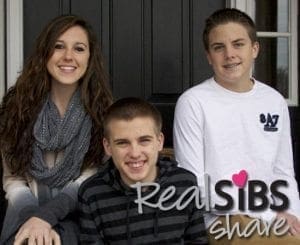 Paige Talhelm with two younger brothers.