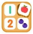Icon for a learning app with numbers and fruit illustrations.