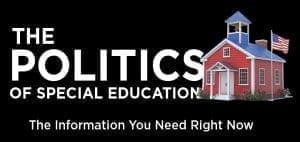 The Politics of Special Education title card with a red schoolhouse.