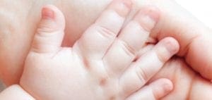 Close-up of a baby's hands.