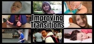 Montage of children and text reading "Improving Transitions.