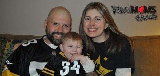 Jessica Kovacs with her husband and son.