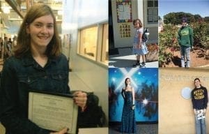 Caitlyn McGilvray with a certificate.
