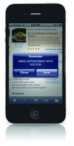 iPhone screen displaying a reminder to make a doctor's appointment.