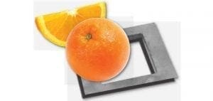 Orange with slice and square frame