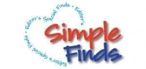 Logo with text "Simple Finds" in red and blue.