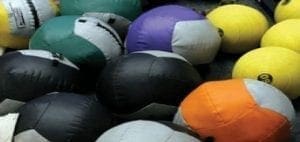 Various medicine balls in different colors