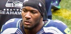 Marshawn Lynch in a Seattle Seahawks uniform.