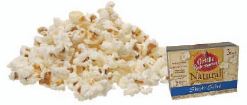 Orville Redenbacher's Natural Simply Salted popcorn with a box.