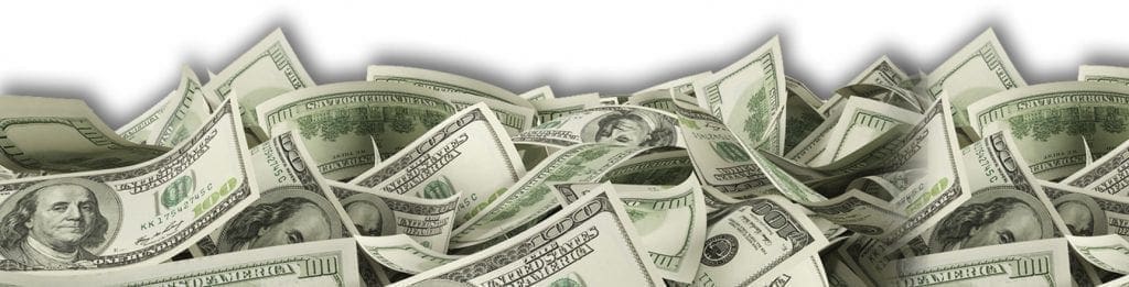 Pile of US one-hundred dollar bills