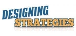 Designing Strategies text with a shadow effect