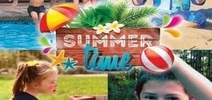 Summer Time wooden sign with colorful embellishments