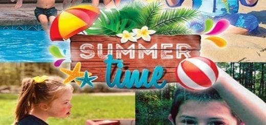 Summer Time wooden sign with colorful embellishments