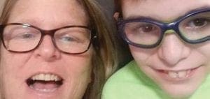 Sandra Cariker and child smiling