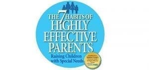 The 7 Habits of Highly Effective Parents" book cover with a family silhouette.