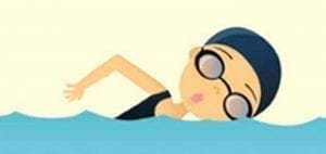 Person swimming the front crawl in a pool.