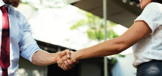 Two people shaking hands