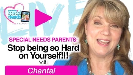Chantai smiling with text "Special Needs Parents: Stop being so Hard on Yourself!!!
