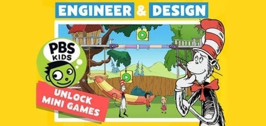 PBS Kids "Engineer & Design" game featuring the Cat in the Hat