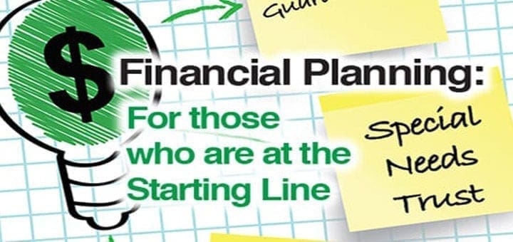 Illustration of a lightbulb with a dollar sign inside, surrounded by text about financial planning.