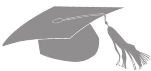 Graduation cap with a tassel.