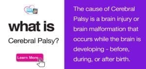 Text and image explaining what Cerebral Palsy is.