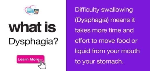 Explanation of dysphagia with text and a "Learn More" button