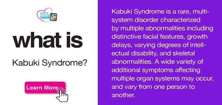 Text and a "Learn More" button for Kabuki Syndrome