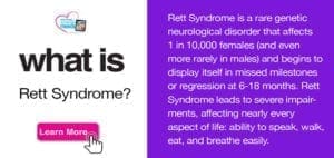 Image with text "what is Rett Syndrome?" and a description of Rett Syndrome.