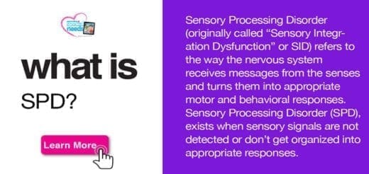 Text explaining what Sensory Processing Disorder (SPD) is, with a "Learn More" button.