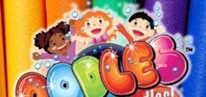 Children and colorful bubble letters spelling "ODDLES".