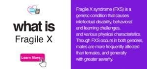 Text and graphic explaining Fragile X Syndrome