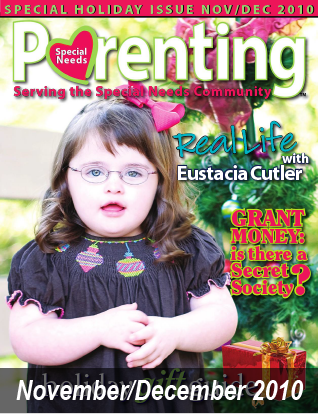 Cover of the November-December 2010 Special Needs Parenting magazine featuring Eustacia Cutler.