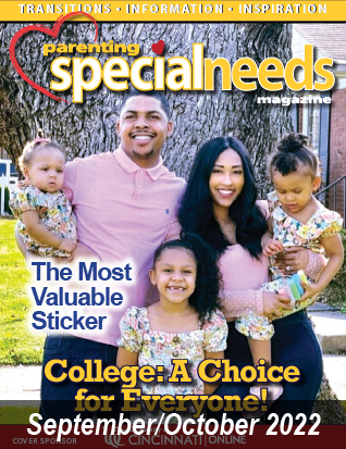Cover of September/October 2022 Parenting Special Needs Magazine featuring a family of five posing outdoors.