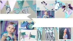 Bianca Derocher with handmade party decorations featuring a child.